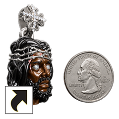 Micro Black Jesus Diamond Pendant