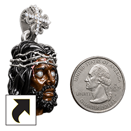 Micro Black Jesus Diamond Pendant