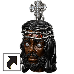 XL Black Jesus Diamond Pendant