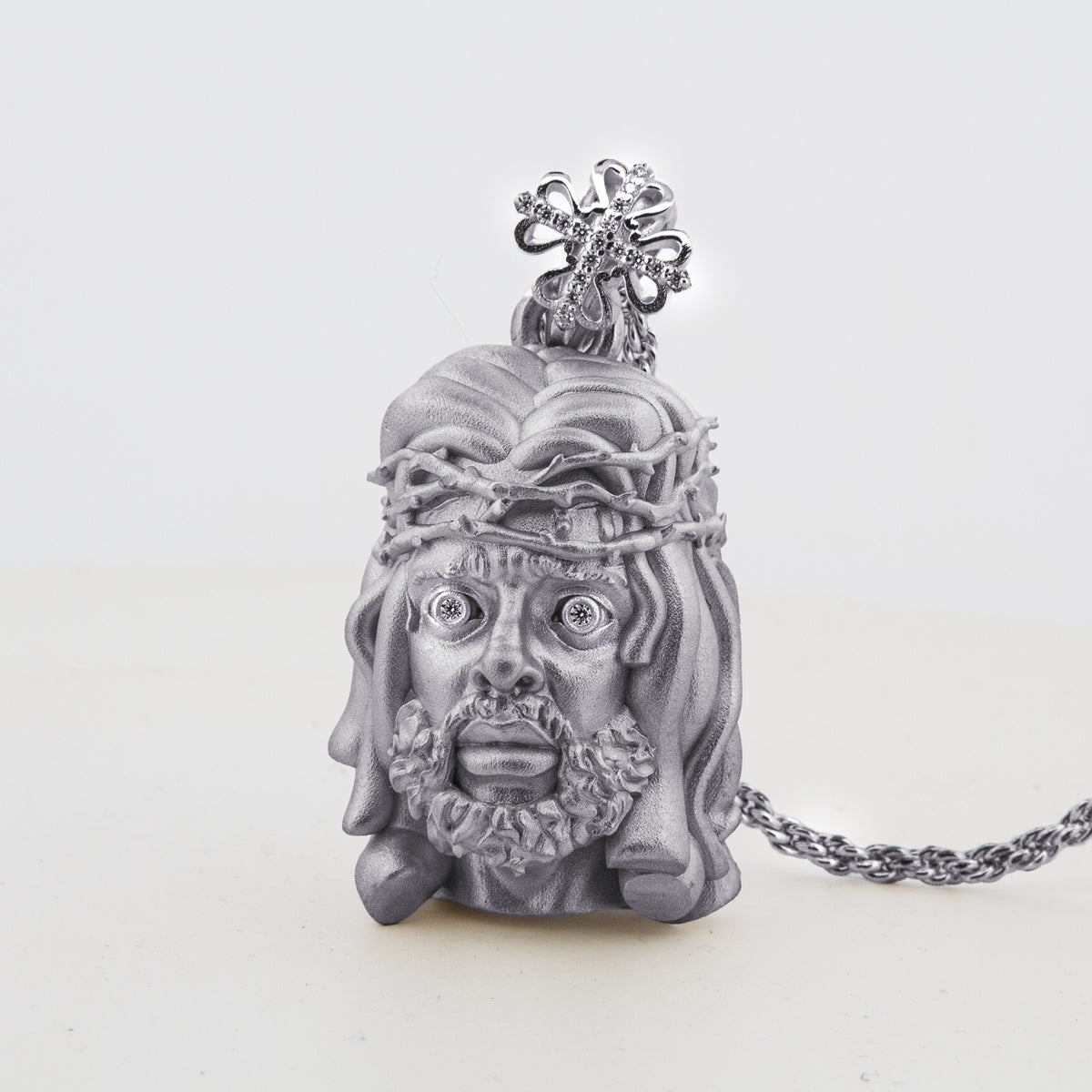 XL Black Jesus Diamond Pendant product gallery image 1